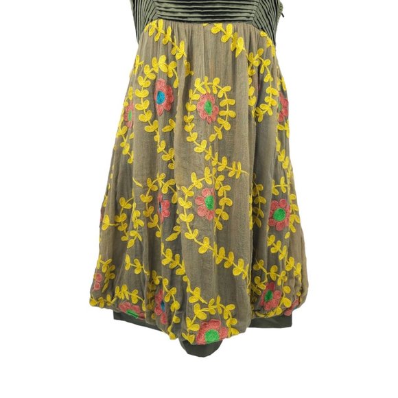 Nikka Strapless Floral Embroidered Top Mini Dress Womens Size 4 Side Zip - Picture 12 of 16